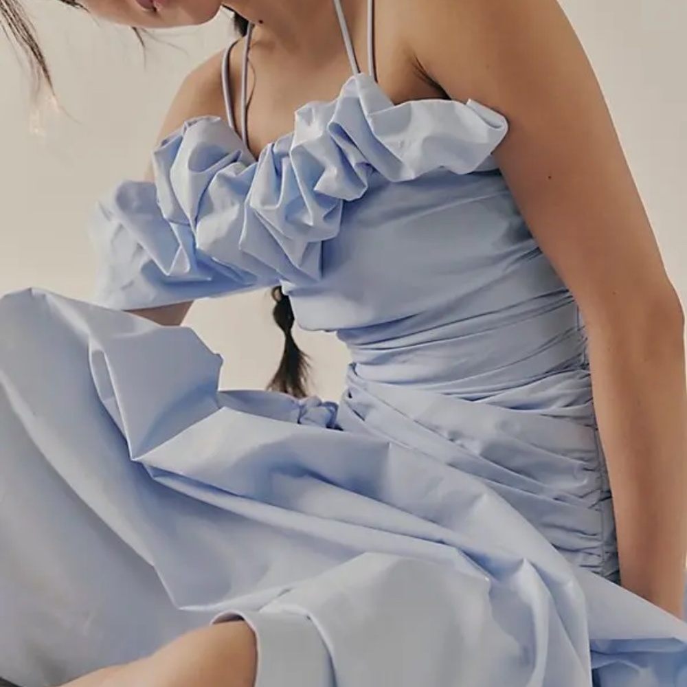 Shona Joy 'Maiori' Bubble Sleeve Maxi Dress in Cornflower Blue (NWT) - Picture 3 of 14